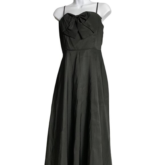 A New Day Womens Black Maxi Cocktail Dress w/ Bow Accent & Side Pockets Size 6 - Picture 9 of 12